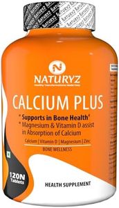 Naturyz Calcium Plus with Calcium Citrate, Vitamin D, Magnesium and Zinc Ideal Supplement for Bone Health & Joint Support of Men & Women - 120 Tablets