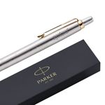 Personalised Parker Jotter Ball Pen Gold Trim - Luxury Engraved Pens - Perfect for Personalised Gifts for Birthday's, Anniversaries, Weddings, Husband, Wife, CEO