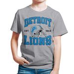 Junk Food Clothing x NFL - Team Helmet - Youth Pro Football Fan Tee for Boys and Girls - Athletic Heather