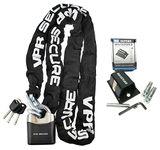 Oxford Brute Force Motorbike Security Ground Anchor VPR Sabre Hard Steel Motorcycle Chain Lock 1.8m - Black