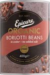 Epicure Organic Borlotti Beans in Water, No Added Salt, 400 g (Pack of 6)