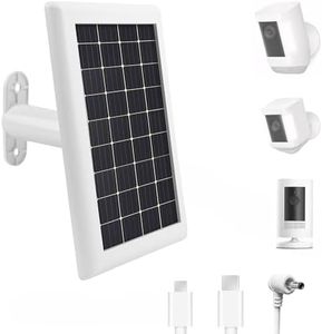 BRXFMY Solar Panel Charger for Ring Camera Battery,Compatible with Ring Spotlight Cam/Stick Up Cam, Outdoor Use White ，5m Cable