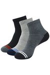 BALENZIA Men's Cushioned High Ankle Sports/Gym Socks (Free Size) Made with 100% Cotton & Spandex. Pack of 3 (Multicolour) | Terry/Towel Ankle Socks for Men.