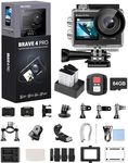 AKASO Action Camera Bundle with Brave 4 Pro 4K30fps Sports Camera, 64GB MicroSD U3 Card, Remote Control, Waterproof Case, 2x1350mAh Batteries, Charger and Other Accessories