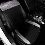 dayutech 1 Piece Universal Breathable Mesh Front Car Seat Cover Protector Pad Mat for Women Girls with Bling Bling Crystal Rhinestones Diamond Four Season (Front Seat 1 Piece-White)