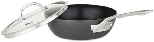 Viking Culinary Hard Anodized Nonstick 3-Ply Saucier Pan, 3 Quart, Includes Glass Lid, Dishwasher, Oven Safe, Works on All Cooktops Including Induction