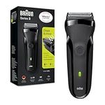 Braun Series 3 Electric Shaver For Men with Precision Beard Trimmer, UK 2 Pin Plug, 300, Black Razor, Rated Which Great Value