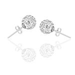 925 Sterling Silver Earrings for Women Disco Ball Earrings 8mm Pave Crystal Stud Shamballa Sparkly CZ Diamond RIVERTREE