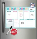 Colorful Magnetic Weekly Calendar for Fridge Whiteboard - Weekly Dry Erase Board for Fridge, Magnetic Weekly Planner for Fridge, Magnetic Whiteboard for Fridge, Schedule Board, White Board for Fridge