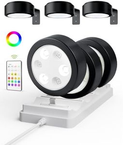 EZVALO Picture Lights for Wall with Charging Station, Rechargeable Battery Magnetic Poster Lights with 2 Color Temps & 12 RGB, Remote Dimmable Timer, Wall Decor Light for Art Display (6 Pack)