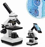 Solomark -Microscope 20x - 1280x Professional Monocular Biological Composite Microscope Kit Coaxial Coarse and Fine Focus Control with Phone Adapter and Slides