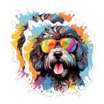 (2 Pack) Portuguese Water Dog Dog Stickers - Portuguese Water Dog with Sunglasses - Choose FromOver 100 Dog Breeds - 5 Inches On Longest Side - Premium Vinyl - Made in USA - BMCS0385