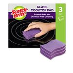 Scotch-Brite Glass Cooktop Pads, 3 Pieces per Pack - Cleans with Just Water, for Glass Stovetops, Tackles Burnt-On Messes