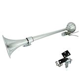 12V 24V Single Trumpet Air Horn Chrome 150db Super Loud for Vehicles Trucks Lorrys Trains Boats Cars