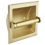 Designers Impressions Brushed Brass Recessed Toilet/Tissue Paper Holder All Metal Construction - Mounting Bracket Included: 10821