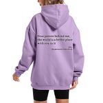 Wrenpies Dear Person Behind Me You are Enough Hoodie for Women Slogan Graphic Fleece Pullover Hooded Sweatshirts with Pocket (Purple,M,Medium)