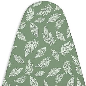 Encasa Homes reemplazo de para Tablas de Planchar Cubre con un Acolchado de Fieltro de 3 mm, Ajuste de Cuerdas (se Ajusta a Las Tablas estándar de X-Large 135x45 cm) Impreso - Hojas Grandes Verdes