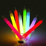 WedDecor Neon Colors Ultra Bright Glow in The Dark Glow Stick Tubes Lanyard Premium Fluorescent Rods Light Sticks for Graduation Party, Camping, New Year’s Eve, 6 Inches, 6pcs, Multicolour