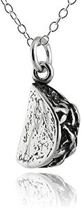 FashionJunkie4Life Taco Necklace Pendant | 18” Sterling Silver Necklace with Sterling Silver Taco Charm | Food Necklace Gift for Men & Women