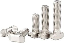 Metric M5 x 25mm Thread T Slot,Drop-in Bolt T-Bolt,Hammer Head Bolt,T Screw Stud for 2020 Series Standard 6mm T-Slot Aluminum Extrusion Profile,Carbon Steel Nickel Plated (2020 Series,20Pcs)