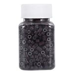 Hair Extension Beads, 1000pcs 5mm Diameter Micro Beads Silicone Lined Micro Ring Links Beads DIY Link Accessory for Easier Hair Feather Extension (Color: Brown)