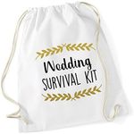 Hippowarehouse Wedding survival kit wreath Drawstring Cotton School Gym Kid Bag Sack 37cm x 46cm, 12 litres