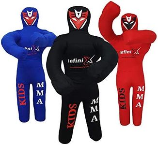 Infinix Sports Kids Grappling Dummy BJJ Wrestling Dummy for Kids Youth MMA Boxing Dummies Brazilian Jiu Jitsu Dummy Children Punching Dummy 110cm UNFILLED (Black)