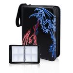 CLOVERCAT Waterproof Trading Card Binder - Compatible with Pattern Cards - Portable Storage Case with Protective Sheets - Holds Up to 400 Cards (4 Pocket, 4 Pocket)