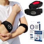 Doctor Developed Tennis Elbow Brace for Women & Men - Durable Golfers Elbow Brace - Elbow Brace for Tendonitis and Tennis Elbow Relief - Tennis Elbow Support with Doctor Handbook (Pair, Black)