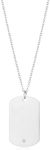 Philip Jones Men's Stainless Steel Dog Tag Necklace Created with Zircondia® Crystals