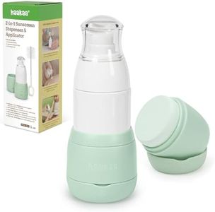 Haakaa Sunscreen Applicator, 2-in-1 Refillable Sunscreen Dispenser & Applicator for Kids with Soft Sponge Head, Leakproof Travel Sunblock Applicator, 1.7 oz, 2 Base