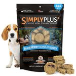 Simply Raw Dog Feed - Blueberry Bone-in Duck Freeze Dried Raw Pucks | Natural, Protein & Nutrition Rich, Dry Dog Food & Duck Treats for Dogs | No Refrigeration Needed - Made in Canada | 16 oz