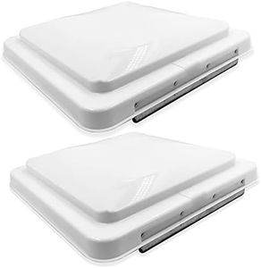 HTTMT- 2Pcs White 14" x 14" Replacement Impact-Resistant Motorhome RV Roof Vent Lid Cover Camper RV Trailer Ventline [P/N: ET-CAR-FIX018 X2-WHITE]