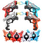 Laser Tag Guns, Infrared Laser Tag Guns with Vests 4 Pack for Kids Adults Indoor Outdoor Group Activity Battle, Teenager Toy for 6 7 8 9 10 11 12 Year Old Christmas Birthday Gift