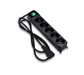 Tecnoware Power Cleaner 5 IEC Bulk Multi Socket for UPS Power Strip with Safety Protection and Illuminated Switch, Input Type IEC C14