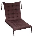 Kuber Industries Microfiber Non Slip Rocking Chair Back and Seat Cushion with Ties (Brown)