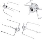 GRILLJOB 4 Pack Stainless Steel 304 Grill Rotisserie Meat Forks Set- Fits 12mm 1/2" 3/8" Round Hexagon Spit Rods for rotisserie kit for Gas Charcoal Grill