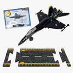 Hot Wings F-18 Jet (Black & Yellow) with Connectible Runway