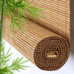 Natural Bamboo Roller Blind,Bamboo Blinds,Roman Roller Shades For Window/Door/Patio,Ceiling or Wall Installation,Light-Transmissive,Non-Transparent,All Installation Parts Included (45x60cm/18x24in)