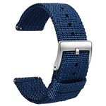 TStrap Nylon Watch Strap 22mm - Quick Release Watch Band Soft Blue - Canvas Military Wtach Bands for Men Ladies – for Smart Watch Bracelet Replacement with Clasp - 18mm, 20mm, 22mm 24mm