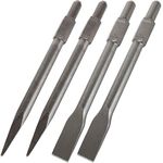 Jack Hammer Drill Bit Set 12 inch Demolition Hammer Drill Flat Tip and Bull Point Chisels for Demolition and Concrete Breaker