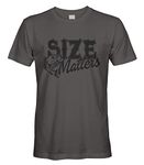 Cybertela Men's Big Fish Size Matters, Funny Fishing T-Shirt (Charcoal, X-Large)