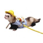 Ferret Clothes Set Small Animal Harness and Leash Adjustable Chest Straps Ferret Apparel Outdoor Walking Accessories Outfit Halloween Party Cosplay for Ferret,Rabbit,Guinea Pig,Chinchilla,Kitten