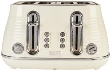 Haden Devon Cream 4 Slice Toaster - 6 Browning Settings, 4 Slice Toaster with Wide Slots, Toaster 4 Slice with Defrost, Reheat And Cancel Settings