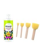 Pehrovin Ventures Combo of Fevicryl Modge Podge/Modge Decoupage gloss (1 bottle of 120 ml) + Sponge Dabbers (set of 4) for DIY and Art and Craft