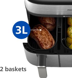 Philips 5000 Dual Basket Air Fryer 9L – Large Capacity
