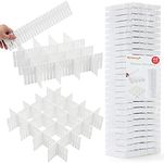 Flytianmy 40Pcs Drawer Dividers, Adjustable Drawer Organizer for Socks, Underwear, Makeup, Can Help Tidy Kitchen, Bedroom, DresserWhite