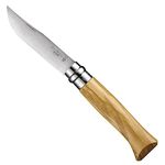 Opinel N Degree8 Olive Wood and Shea Handle Stainless Steel Knife with Sheath and Wooden Gift Box