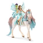 Schleich Fairy Eyela with Princess Unicorn Figurine Toy, Multicolor