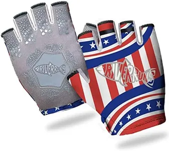 Riverruns SwiftShield Fishing Gloves Shortened Wrist UPF50+ Sun Gloves Fingerless Lightweight Breathable Hiking Driving Kayaking Paddling(Classic USA Flag,M)